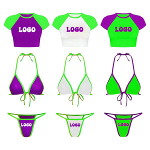 Bikini 2 pièces personnalisable à motif uni, vêtements de bain et de plage, service de fabrication OEM, vente en gros, bikinis pour femmes sur mesure - Product Image 5