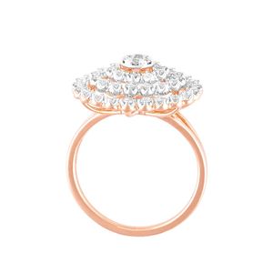 14K Rose Gold Round Lab Grown Diamond Spiral Cluster Cocktail Ring - Product Image 1
