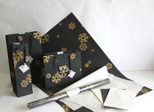 Metallic and Sparkling Golden Print on <b>Black</b> 100 GSM Recycled Handmade Cotton Paper Sheets Recyclable Screen Printed - Product Image 3