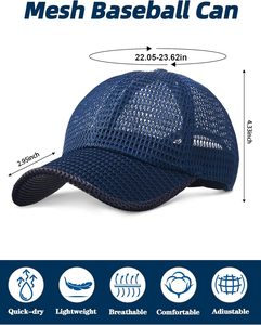 หมวกเบสบอลตาข่ายปักโลโก้ตามสั่ง ยูนิเซ็กส์ ชุดกีฬา OEM หมวกกีฬาระบายอากาศดี หมวกตาข่ายด้านหลัง หมวกเบสบอลตาข่ายพรีเมียม สำหรับวิ่ง - Product Image 1