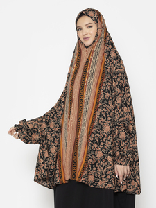 Reversible Long Hijab Featuring Striped and <b>Floral</b> Patterns Polyester Adult Traditional <b>Scarf</b> for All Seasons Daily Women Wear - Product Image 3