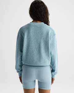 Sweat-shirt oversize pour femme, en coton molletonné, à épaules tombantes, col rond, sweat-shirt de haute qualité - Product Image 2