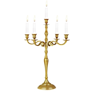 Modern Matte Black 5-Arm Metal Candelabra <b>Tall</b> Candle Holder <b>Table</b> Centerpiece for Wedding Event Decor - Product Image 5