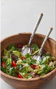 Elegant Metal Flatware Set With <b>Gold</b> Accented Handles High Mirror Polish Dishwasher Safe Wedding Dining <b>Utensils</b> - Product Image 4