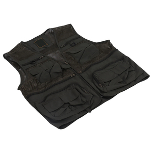 Nouvelle arrivée, veste de pêche pour homme, gilet de photographe, couleur noire, sans manches, fermeture éclair, avec plusieurs poches - Product Image 4