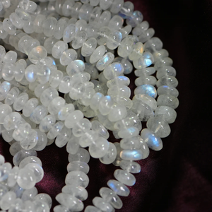 AAA + Natural Rainbow Moonstone Rondelle Beads 6mm Gemas lisas para la fabricación de joyas Piedras preciosas sueltas llamativas - Product Image 6