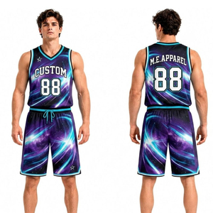 Maillots de basket-ball pour hommes, design classique varsity à rayures bleu marine, respirants, résistants aux déchirures, uniformes de sublimation - Product Image 3