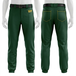 Pantalon de baseball de haute qualité pour adultes, athlétique, vente en gros, OEM, personnalisé pour équipe, respirant, imprimé vert, pour jeunes et hommes - Product Image 1