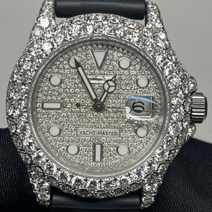 Reloj Mecánico de Lujo Automático con Diamantes Moissanite VVS, Correa de Acero Inoxidable, Esfera de Cristal de Zafiro, Resistencia al Agua de 10 Bares - Product Image 1