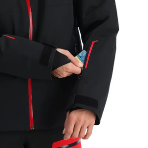 Veste de ski et de snowboard pour homme, taille plus, Mon/tec, noire, imperméable, 100% polyester, hiver, avec capuche, isolée - Product Image 5