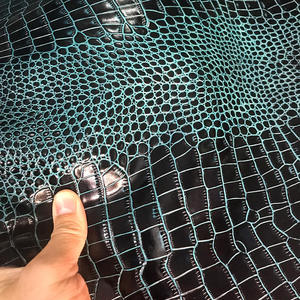Glossy Crocodile Skin Leather Embossed Crocodile Pattern Cowhide Genuine Leather Bags Wallet <b>Shoes</b> Waterproof Upholstery - Product Image 1