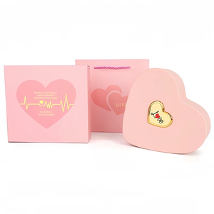 Romantic Love Pendant Ring Necklace <b>Packing</b> <b>Box</b> Double Heart Shaped Jewelry Gift <b>Box</b> - Product Image 2