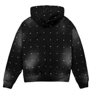 เสื้อฮู้ดดี้ประดับเพชรแบบสั่งทำพิเศษ ไซส์ใหญ่ หนักแน่น สไตล์สตรีทแวร์ แบบซิป สำหรับผู้ชาย ผู้ผลิต OEM/ODM เสื้อฮู้ดดี้ประดับเพชรเต็มตัว - Product Image 3