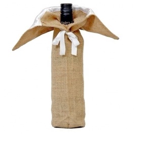 Sacs fourre-tout à vin en néoprène imprimés sur mesure et écologiques Porte-bouteille unique en toile de jute naturelle d'Inde Cadeaux pour vins Jute simple - Product Image 1