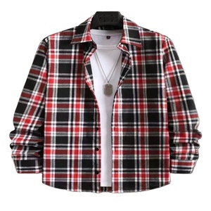 Chemise à carreaux en coton 100% de qualité supérieure pour homme - Qualité d'exportation, manches longues, boutonnée, à carreaux - Vêtement de rue décontracté, superposition en flanelle - Product Image 5
