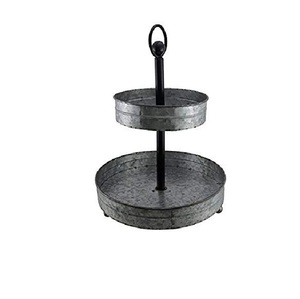 Support à gâteau en métal galvanisé à 3 niveaux, plateau de présentation de desserts rond réutilisable pour mariage, support de service pour cupcakes et pâtisseries - Product Image 4