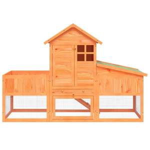 กรงกระต่ายขนาดใหญ่ทำจากไม้สนสีน้ำตาลเข้มคุณภาพสูง เฟอร์นิเจอร์บ้านสัตว์เลี้ยงระดับพรีเมียม - Product Image 4