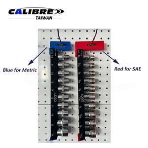 TAIWAN CALIBRE 1/4", 3/8" or 1/2" Dr. Trapezoid Single <b>Rail</b> Aluminum Socket Holder <b>Rack</b> - Product Image 2