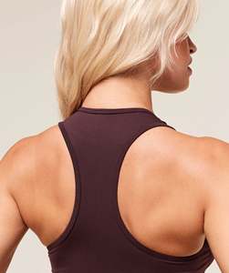 Camiseta sin mangas de cuello halter para mujer, de color sólido, estilo deportivo, tejida en spandex y poliéster, transpirable, para hacer ejercicio. - Product Image 6