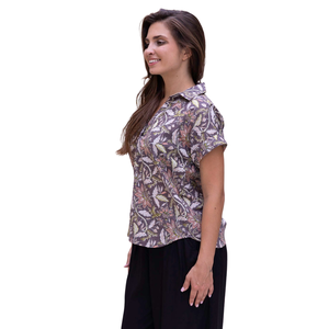 เสื้อเชิ้ตพิมพ์ลายผู้หญิงลายสีสันสดใสสำหรับสวมใส่ในชีวิตประจำวันแบบลำลอง - Product Image 3