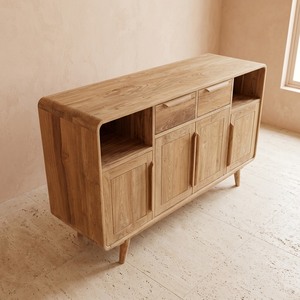 Aparador de Madera de Teca Sólida para Hotel, Estilo Moderno de Mediados de Siglo, con Marco Curvo, Mueble de Almacenamiento, Venta Directa de Fábrica para B2B - Product Image 3