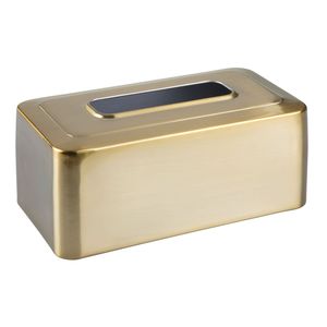 Boîte à mouchoirs de bureau rectangulaire en acier inoxydable - Product Image 5