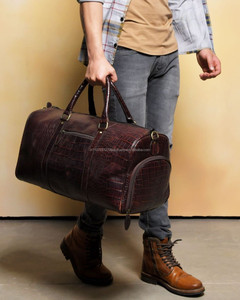 ใหม่วินเทจแฮนด์เมดของแท้หนังDuffelค้างคืนวีคเอนด์ท่องเที่ยวกีฬากระเป๋ายิมพร้อมกระเป๋ารองเท้ากระเป๋าเดินทางสําหรับผู้ชายและผู้หญิง - Product Image 2
