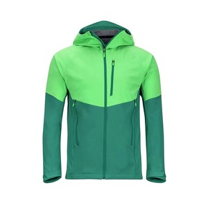 <b>Men's</b> Color Blocked Hooded Soft Shell <b>Jacket</b> Zip Fly Regular Fit Water Resistant Outdoor Wear Polyester Material - Product Image 3