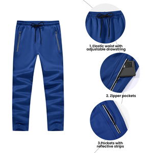 Conjunto Deportivo Azul de 2 Piezas para Hombre, Chaqueta con Cierre y Cuello Camisero, Pantalones Deportivos con Cordón Ajustable, Estilo Casual - Product Image 3