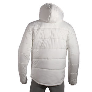 <b>Men's</b> Custom Embroidered Logo <b>White</b> Puffer <b>Jacket</b> Lightweight Warm Duck Down Filled | Winter Outdoor Hooded Puff <b>Jacket</b> - Product Image 2