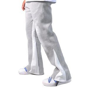 New High Quality Custom Men's Baggy Loose Fit Flared Pants Streetwear Running Sweat <b>Trousers</b> Flared Fitness Training Track Pants - Product Image 3