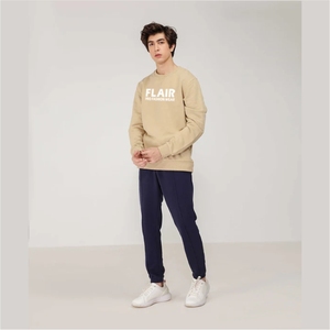 Sweat-shirt côtelé pour homme, très vendu, 100% coton, coupe ajustée, vêtement décontracté, confortable, pull-over, motif uni, grandes tailles - Product Image 5