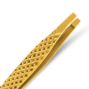 Pinzas de acero inoxidable para cejas con punta inclinada - Product Image 5