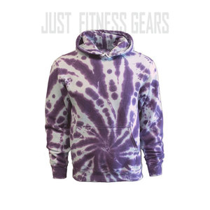 Sudadera con Capucha Unisex Tie Dye, Corte Regular, Informal, Otoñal, con Bolsillo, Patrón Rojo, Azul y Blanco, 100% Algodón, Resistente al Viento - Product Image 6