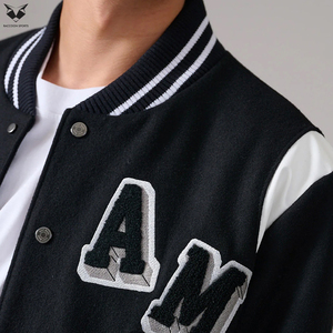 Chaqueta Varsity Personalizada al por Mayor con Logotipo Bordado para Hombre, Chaqueta Bomber de Estilo Urbano con Parches, Chaqueta de Béisbol de Alta Calidad - Product Image 6