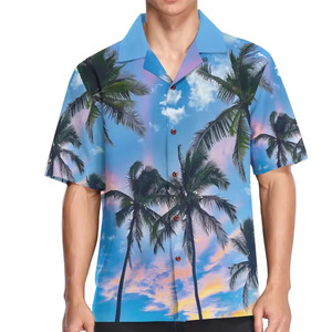Chemises Hawaïennes Professionnelles Personnalisées 100% Polyester Respirantes pour l'Été, Ensemble Assorti Tendance, Chemise de Plage OEM - Product Image 1