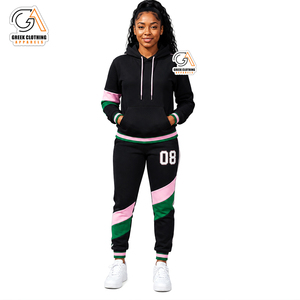 Conjunto Deportivo para Hombre de Alta Calidad al por Mayor, Alpha Kapa Soror, Logotipo Personalizado, Sudadera con Capucha Unisex con Estampado en Relieve, Pantalones Deportivos Casuales 100% Algodón - Product Image 1