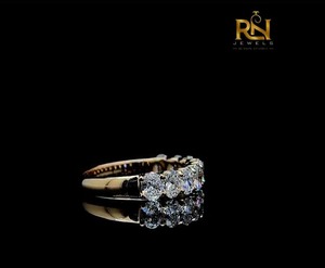 Oval Cut Lab Grown Diamond Half Eternity Band Solid Gold Shared Prong <b>Stacking</b> <b>Ring</b> Women OEM ODM Wholesale B2B Supply - Product Image 5