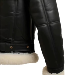 New 2026 Men <b>Fur</b> Collar Fashion Customized Breathable Plus Size Design Top Trending Comfortable B3 Shearling Leather Jackets - Product Image 6