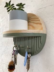 Modern Wooden <b>Key</b> Holder Wall Rack with Multiple Hooks for House <b>Keys</b> Mail Storage Entryway Home Decor Organizer - Product Image 2