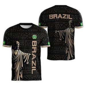 Camiseta de Fútbol Personalizada con la Bandera de Brasil 2026, 100% Poliéster, para Equipos, Tallas Grandes - Product Image 6