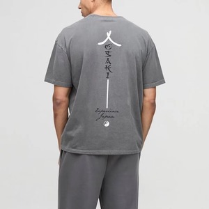 Camiseta Oversize de Algodón para Hombre, Estilo Urbano, Corte Holgado con Hombros Caídos, Bordado, Manga Corta, Casual - Product Image 3