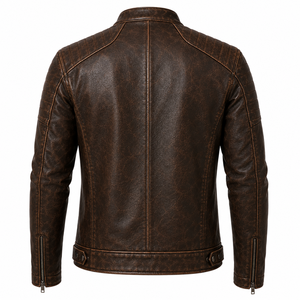 2026 Custom Leather <b>Jacket</b> Manufacturer Wholesale Fashion Apparel Supplier Premium Genuine Leather Outerwear OEM Private Label - Product Image 2