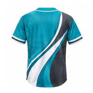 Customized Color Men Baseball Jersey Heat Transfer Printing Short Sleeve Sports Top Breathable Eco-Friendly <b>Adjustable</b> <b>Strap</b> - Product Image 2