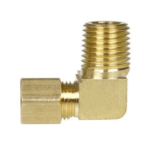 Codo de Compresión de Latón Sólido de 90 Grados con Rosca Macho, Conector de Barra de 1/4 Pulgada para Sistemas de Agua y Gas - Product Image 5