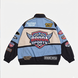 Veste de course unisexe en coton respirant, style NASCAR, entièrement brodée, poids lourd, personnalisable OEM, vente en gros premium - Product Image 1
