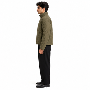 Custom Logo <b>Zip</b> <b>Up</b> <b>Jacket</b> Warm Puffer Coat Outdoor Casual <b>Jacket</b> Premium Quilted Shell Men’s <b>Jackets</b> Insulated Padded Outerwear - Product Image 4