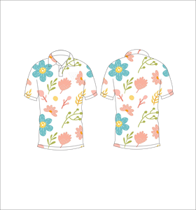 Mens White Pastel Floral Pattern Polo Shirt Custom Sublimation Short Sleeve Summer Casual Breathable Lightweight Golf Shirt - Product Image 6