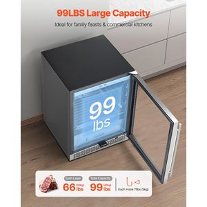Frigorifero Commerciale Indipendente per Stagionatura a Secco da 99 LBS, Frigo per Stagionatura con Controllo Preciso di Temperatura e Umidità per Attrezzature da Cucina - Product Image 2