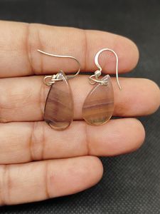 Boucles d'oreilles pendantes vintage en argent sterling 925 avec fluorite naturelle en forme de poire, bijoux fins pour femmes, idéales pour mariage et fête, vente en gros directe usine - Product Image 4